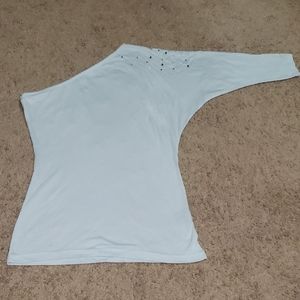 One Sleeve/ShoulderBaby Blue Date Night/Club Shirt